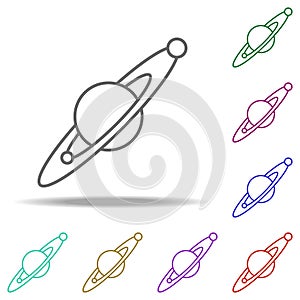 planet icon. Elements of Cartooning space in multi color style icons. Simple icon for websites, web design, mobile app, info