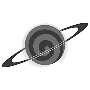 Planet icon with an orbital ring, vector logo sign planet with orbit around the equator