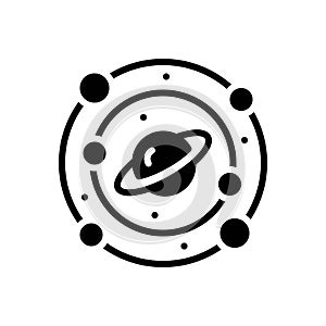 Black solid icon for Planet, sphere and asterism photo