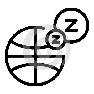 Planet jet lag icon, outline style