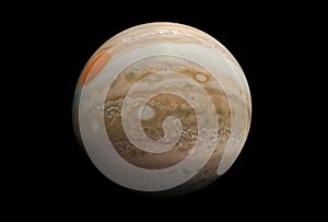 Planet Jupiter, with a big spot, on a dark background Elements of this image were furnished by NASA