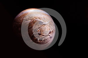 Planet Jupiter on a black background. Elements of this image furnished by NASA