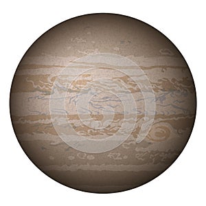 Planet Jupiter, isolated on white
