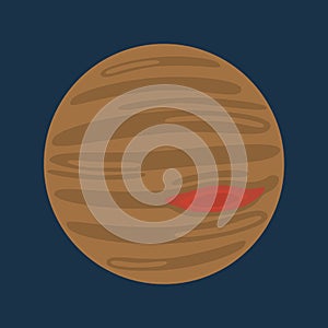 planet jupiter in minimal flat style. vector