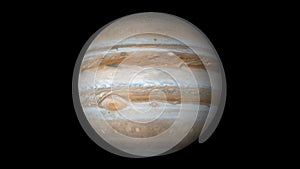 Planet jupiter in space background single