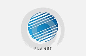 Planet logo deign. Line . Creative cosmic