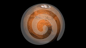 The Planet Mars Rotating Isolated