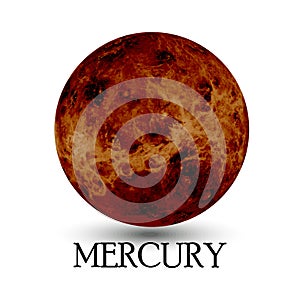 Planet Mercury isolated background