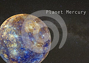 Planet Mercury with Milky Way Background