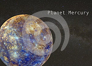 Planet Mercury with Milky Way Background photo