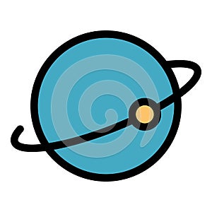 Planet moon gravity icon color outline vector