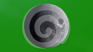 Planet Moon, Luna, Lunar viewed from space. Perfect for your own background using green screen. 3d illustration