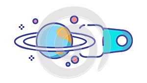 Planet with Network, Global Connectivity, vector design Generative AI