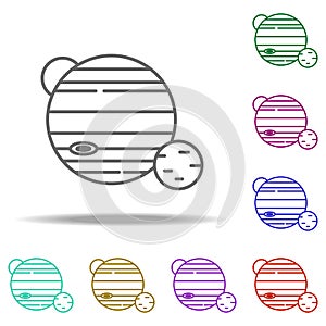 planet and orbit icon. Elements of Cartooning space in multi color style icons. Simple icon for websites, web design, mobile app,