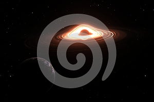 The planet orbiting black hole