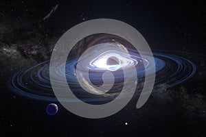 The planet orbiting black hole