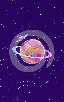 Planet in the outer space, 3d rendering