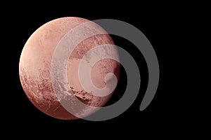 Planet Pluto on a black background. Elements of this image were furnished by NASA