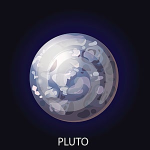 Planet Pluto cartoon vector illustration