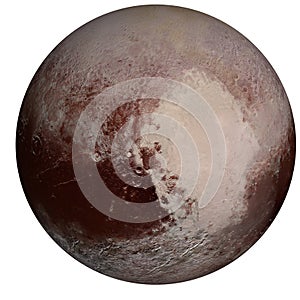 Planet Pluto in colour isolated