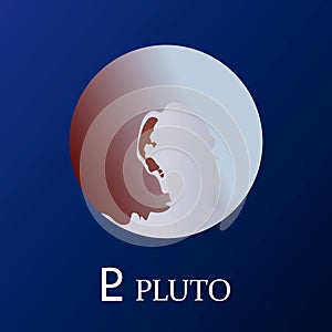 Planet Pluto in flat style