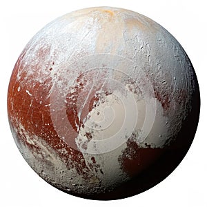 Planet Pluto isolated on white background