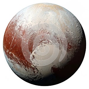 Planet Pluto isolated on white background