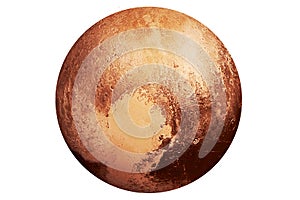 Planet Pluto isolated on white background. Elements of this image were furnished by NASA