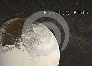 Planet Pluto on Milky Way Background