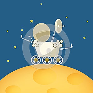 Planet rover on the moon,vector illustration