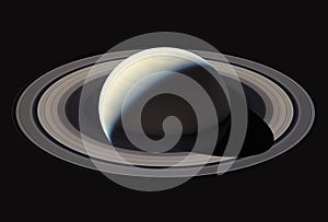 Planet Saturn, on a dark background. Elements of this image were furnished by NASA