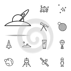 planet Saturn icon. Cartooning space icons universal set for web and mobile