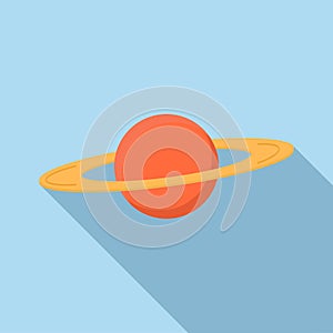 Planet Saturn icon, flat style