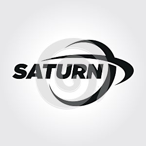 Planet Saturn Typography Symbol illustration