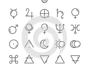 Planet signs. Astronomy symbols. Esoteric.