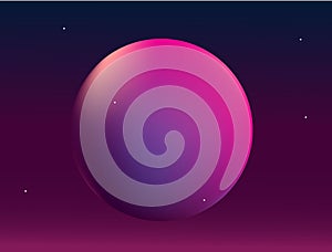 Planet in space. Abstract background with gradient ball