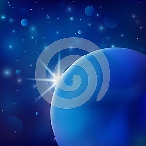 Planet in space. Space wallpaper. EPS vector