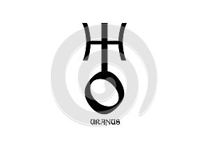 Planet symbol, sign of Uranus. Symbol illustration of astrology planet - Uranus. Zodiac and astrology sign element. Planetary logo