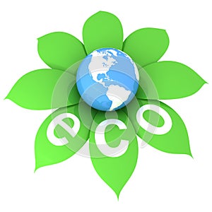 Planet and text ECO - conceptual image