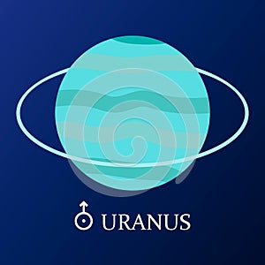 Planet Uranus in flat style