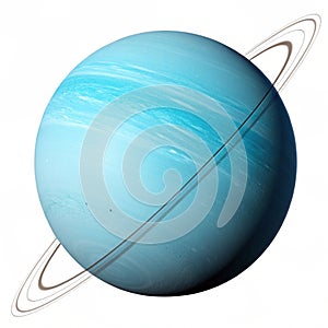 Planet Uranus isolated on white background