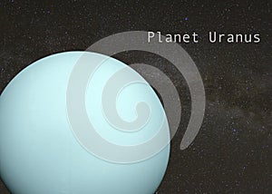 Planet Uranus on Milky Way Background