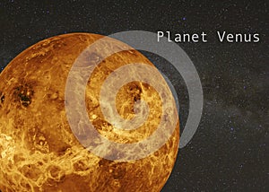 Planet Venus with Milky Way Background