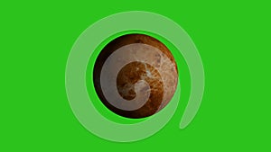 Planet Venus rotating green screen