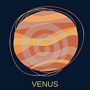 Planet Venus. The second planet in the Solar system by distance from the Sun.