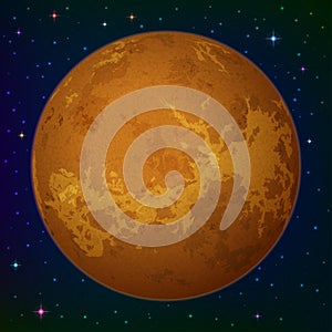 Planet Venus in space