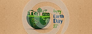 Planet vs. Plastics , Earth day 2024 concept 3d tree background.