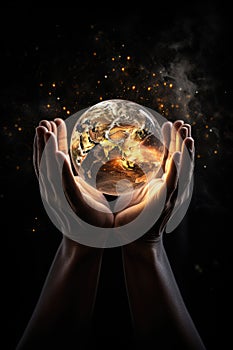 Planet in your hands. A world in the palm of your hand. A glowing world in the palm of my hand.