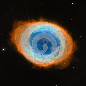 Planetary nebula M57. Ring Nebula in the constellation of Lyra. Elements of this picture furnished by NASA photo