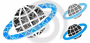 Planetary ring Composition Icon of Tuberous Pieces